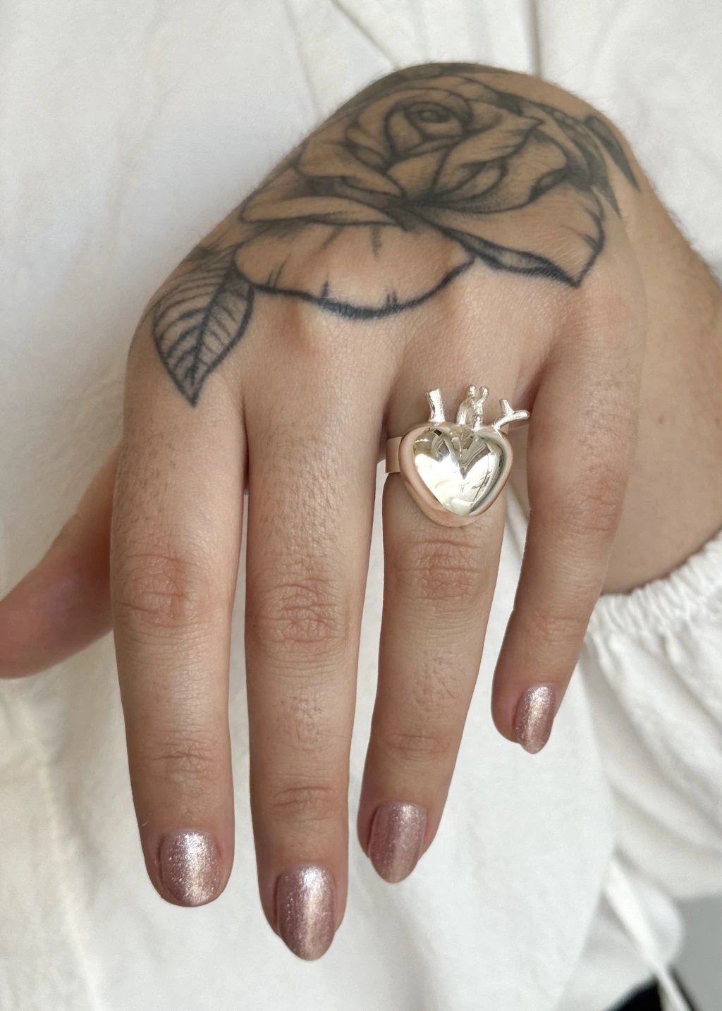 Anillo Corazón con Arterias