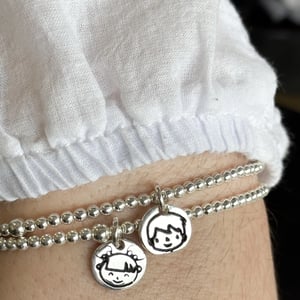 Pulsera Bolitas + Medalla hija/o