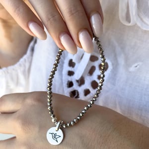 Pulsera Cristal + Medallita a elección