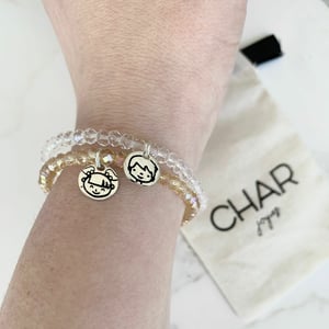 Pulsera Cristal + Dije de Hijo/a